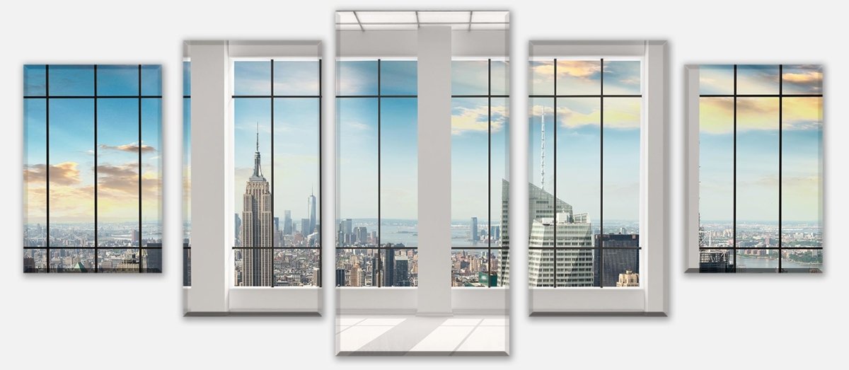 Leinwandbild Mehrteiler Manhattan Blick von einem leeren Büro M0573 entdecken - Bild 1