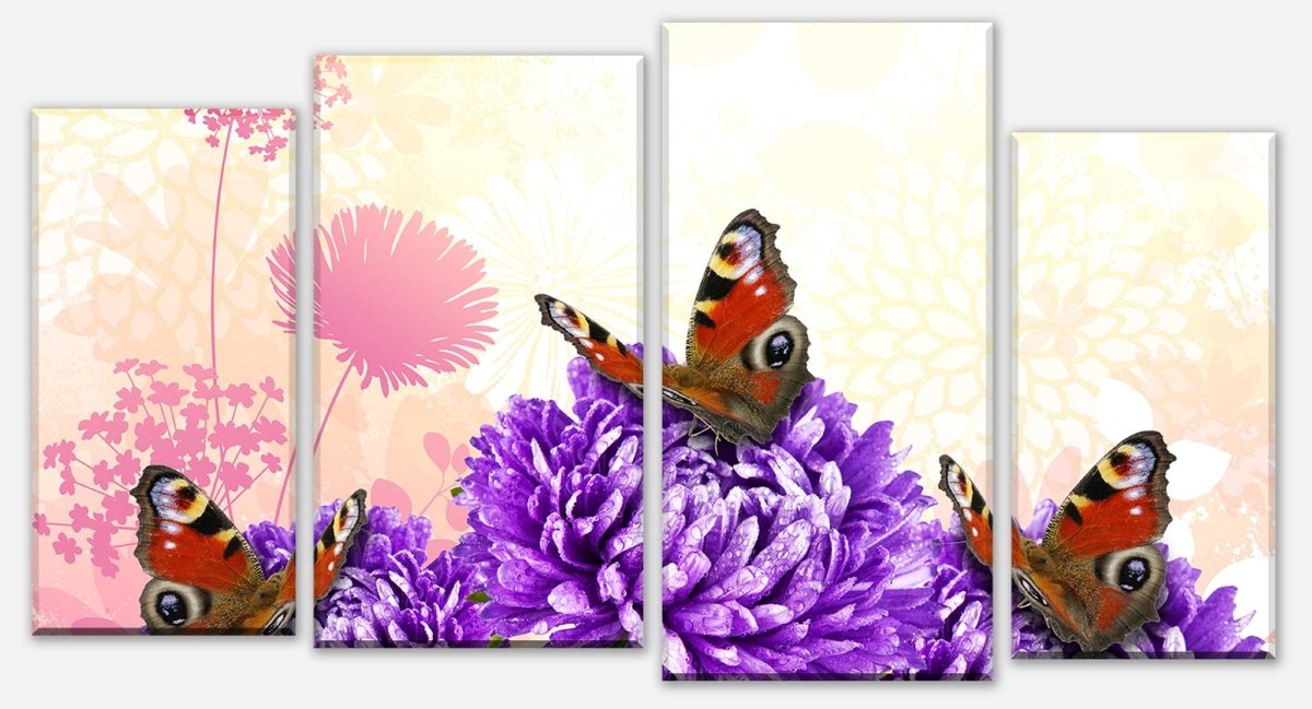 Leinwandbild Mehrteiler Schmetterlinge M0579