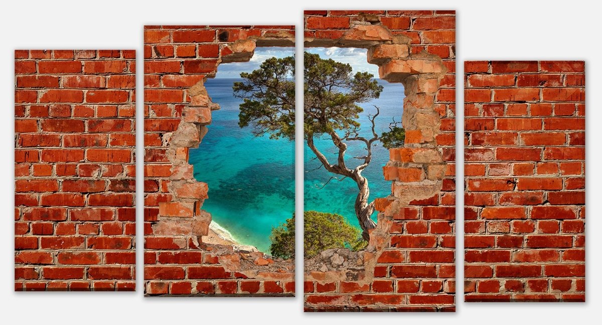 Stretched Canvas Print Old Tree Sardinia - Red Brick M0610