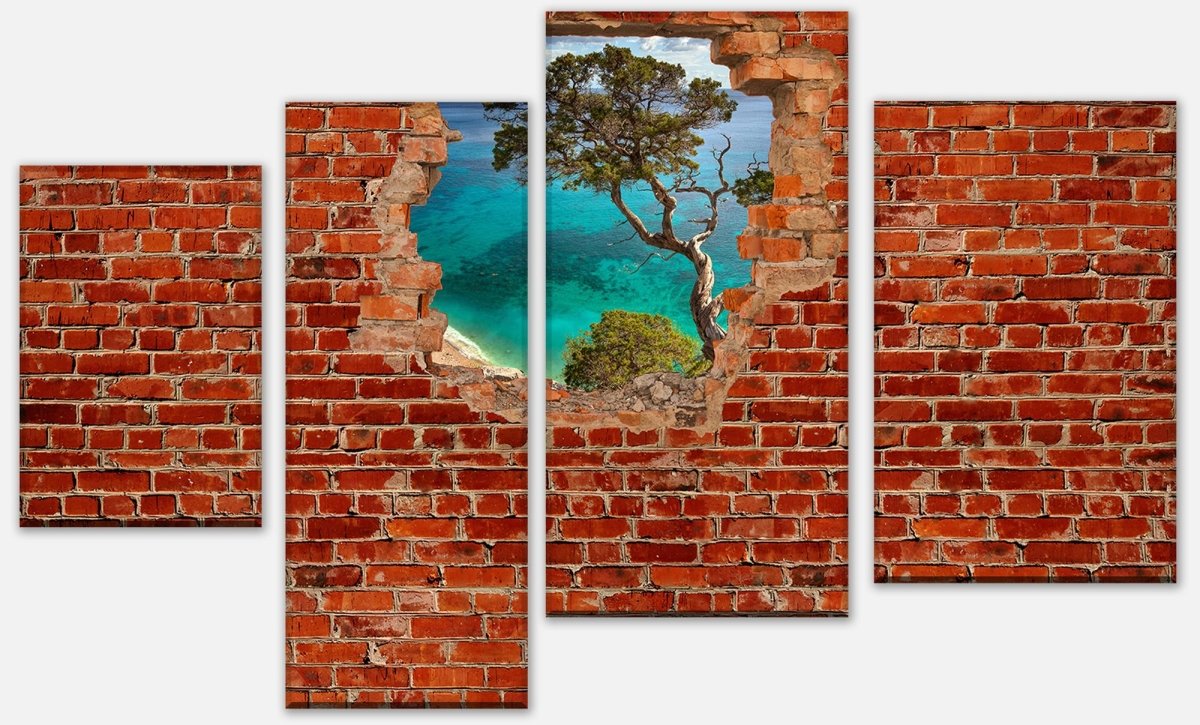 Stretched Canvas Print Old Tree Sardinia - Red Brick M0610