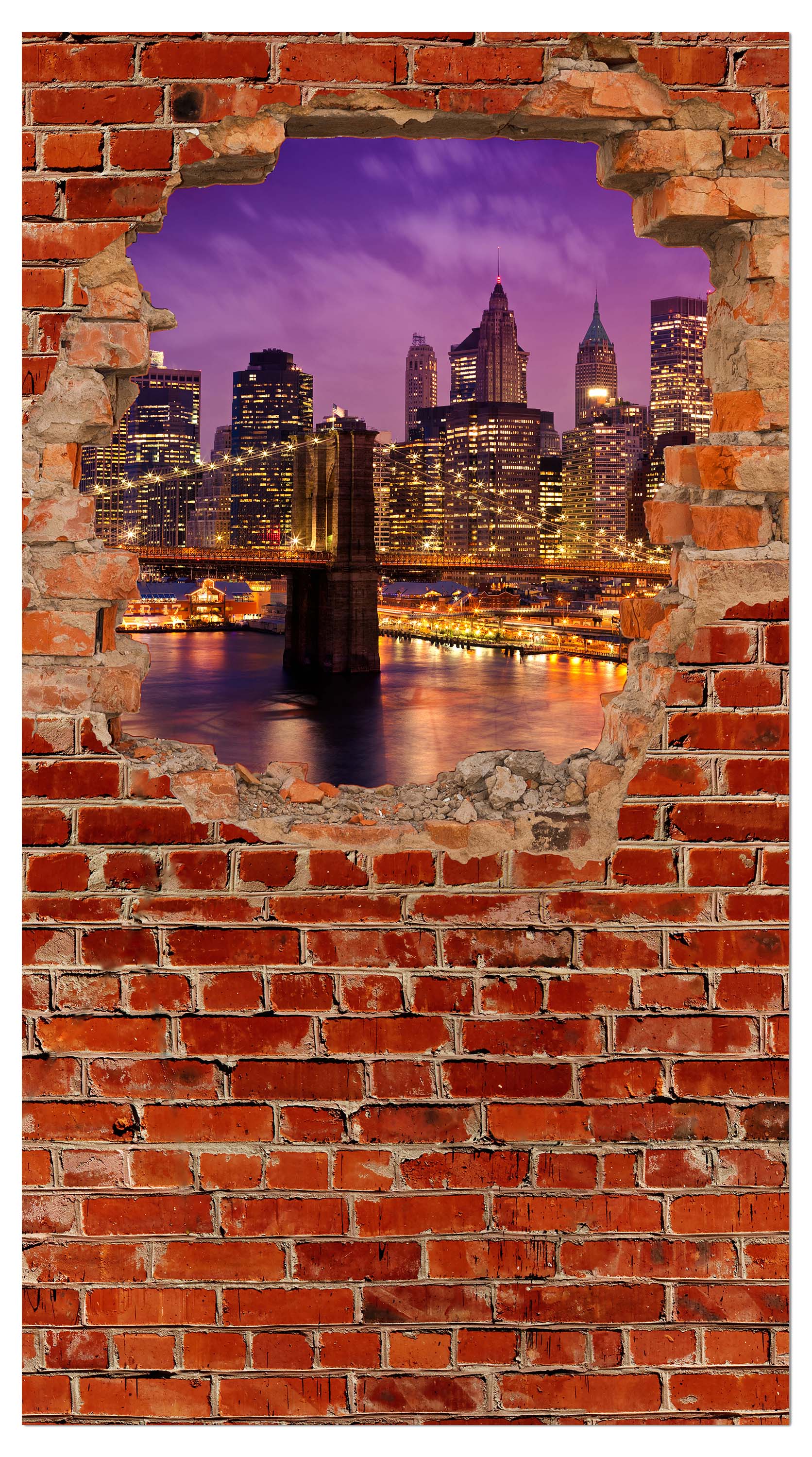 Garderobe New York bei Nacht - Roter Backstein M0611 entdecken - Bild 4