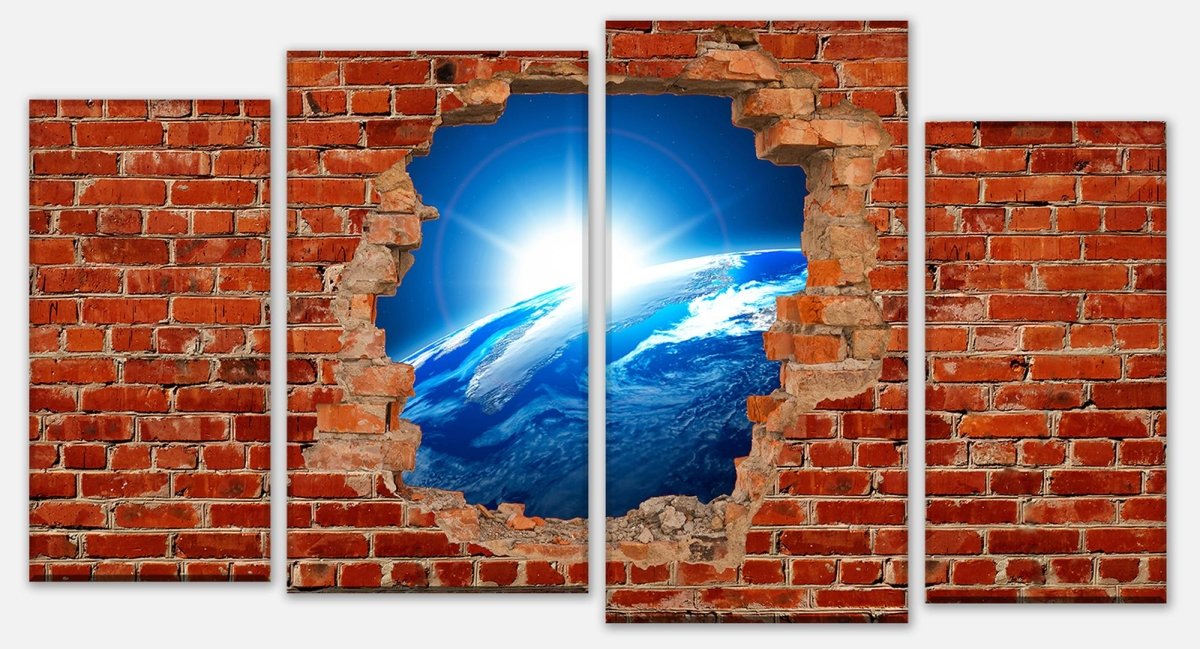Stretched Canvas Print Sunrise Earth Space - Brick M0612