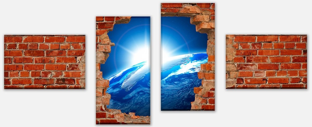 Stretched Canvas Print Sunrise Earth Space - Brick M0612