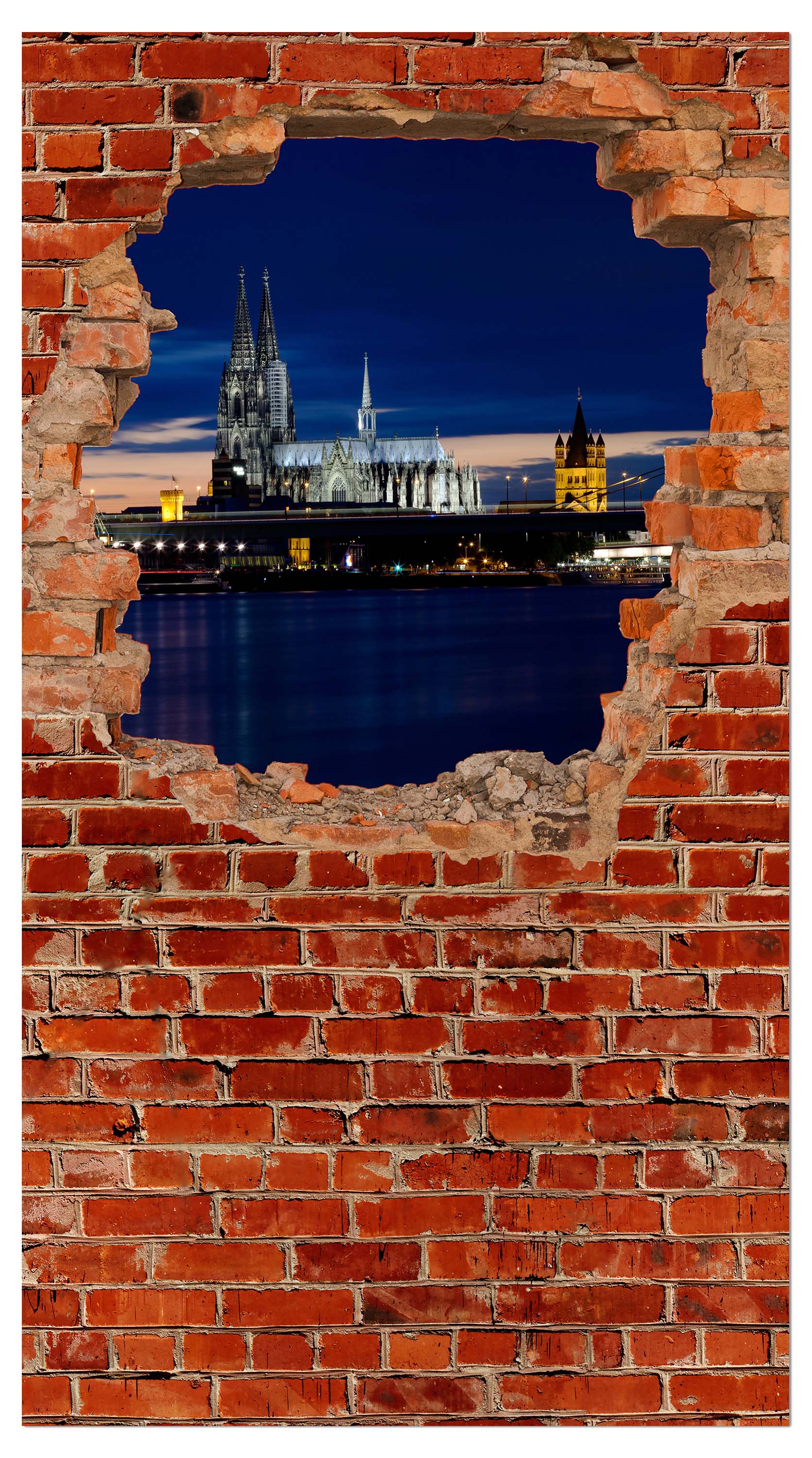 Garderobe Köln bei Nacht - Roter Backstein M0613 entdecken - Bild 4