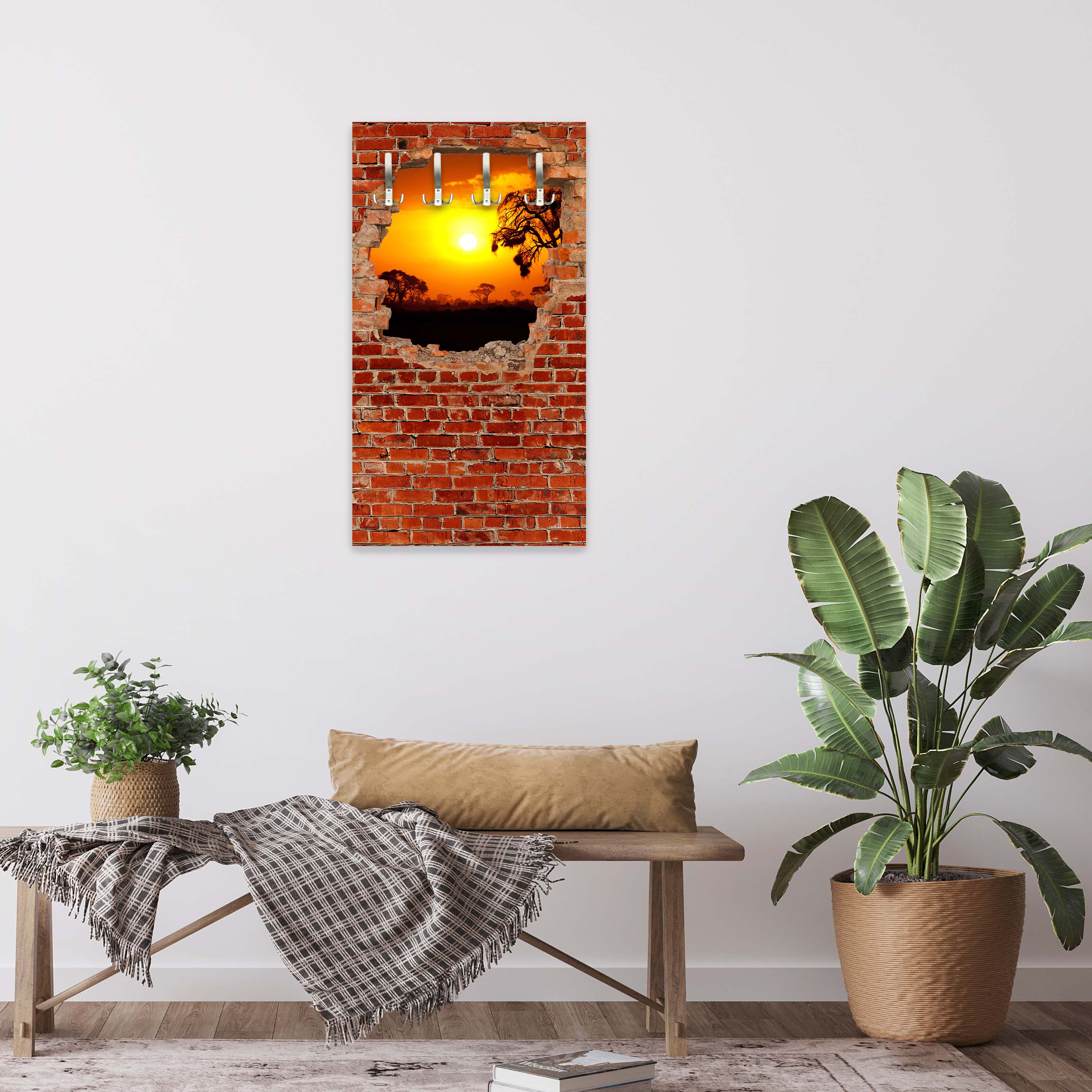 Garderobe Steppe Sonnenuntergang - Roter Backstein M0614 entdecken - Bild 2