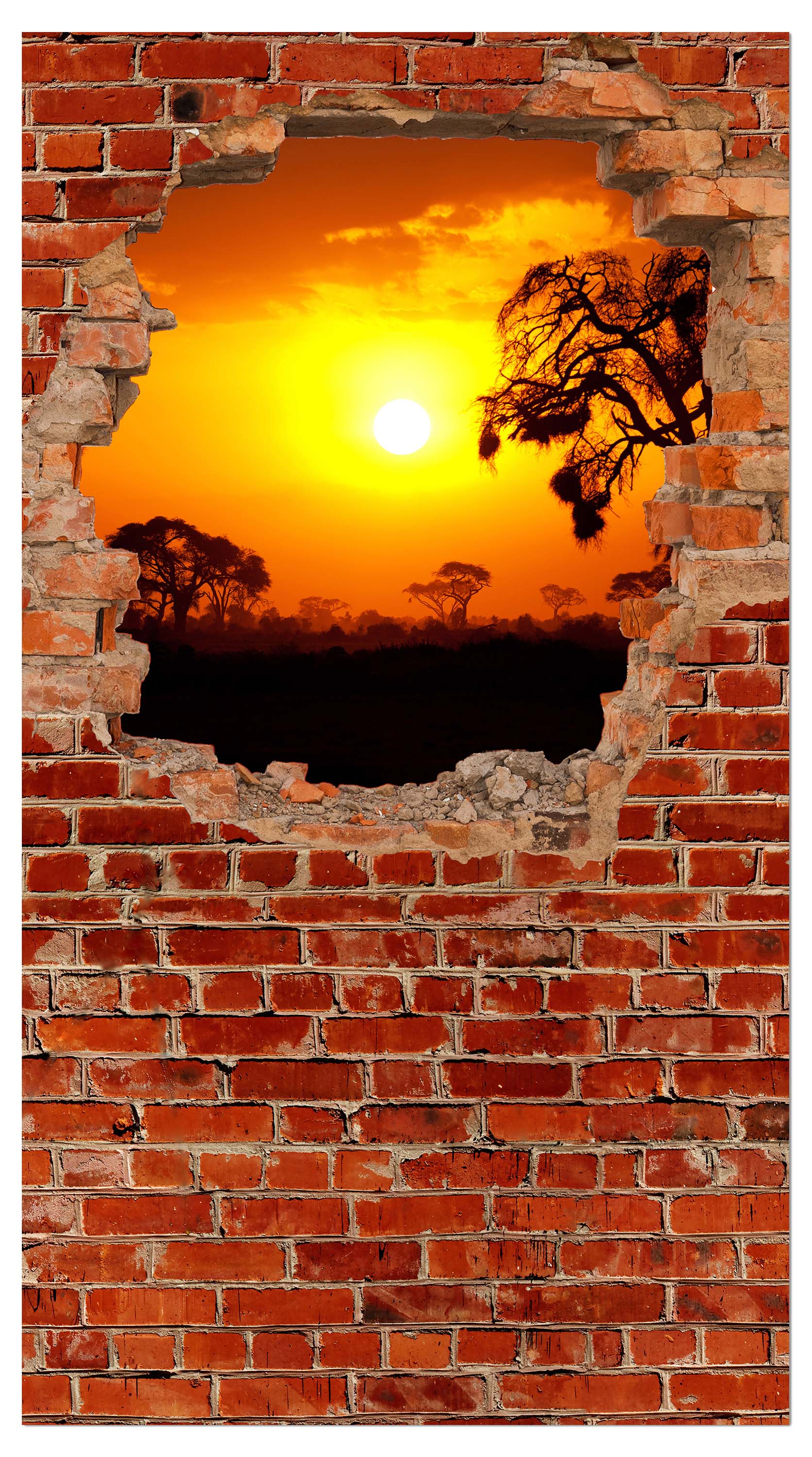 Garderobe Steppe Sonnenuntergang - Roter Backstein M0614 entdecken - Bild 4