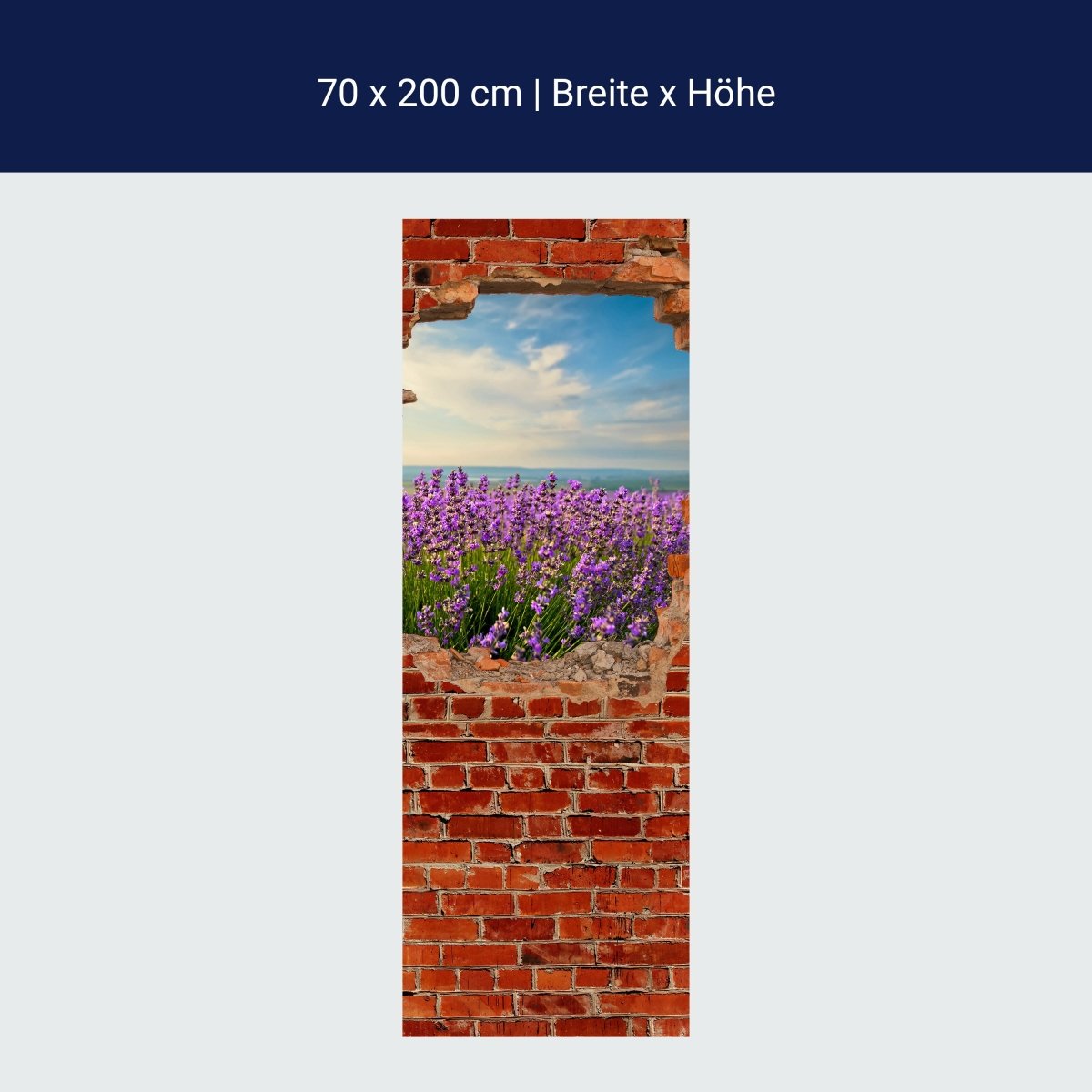 Door Wall Mural Lavender - Red Brick M0615