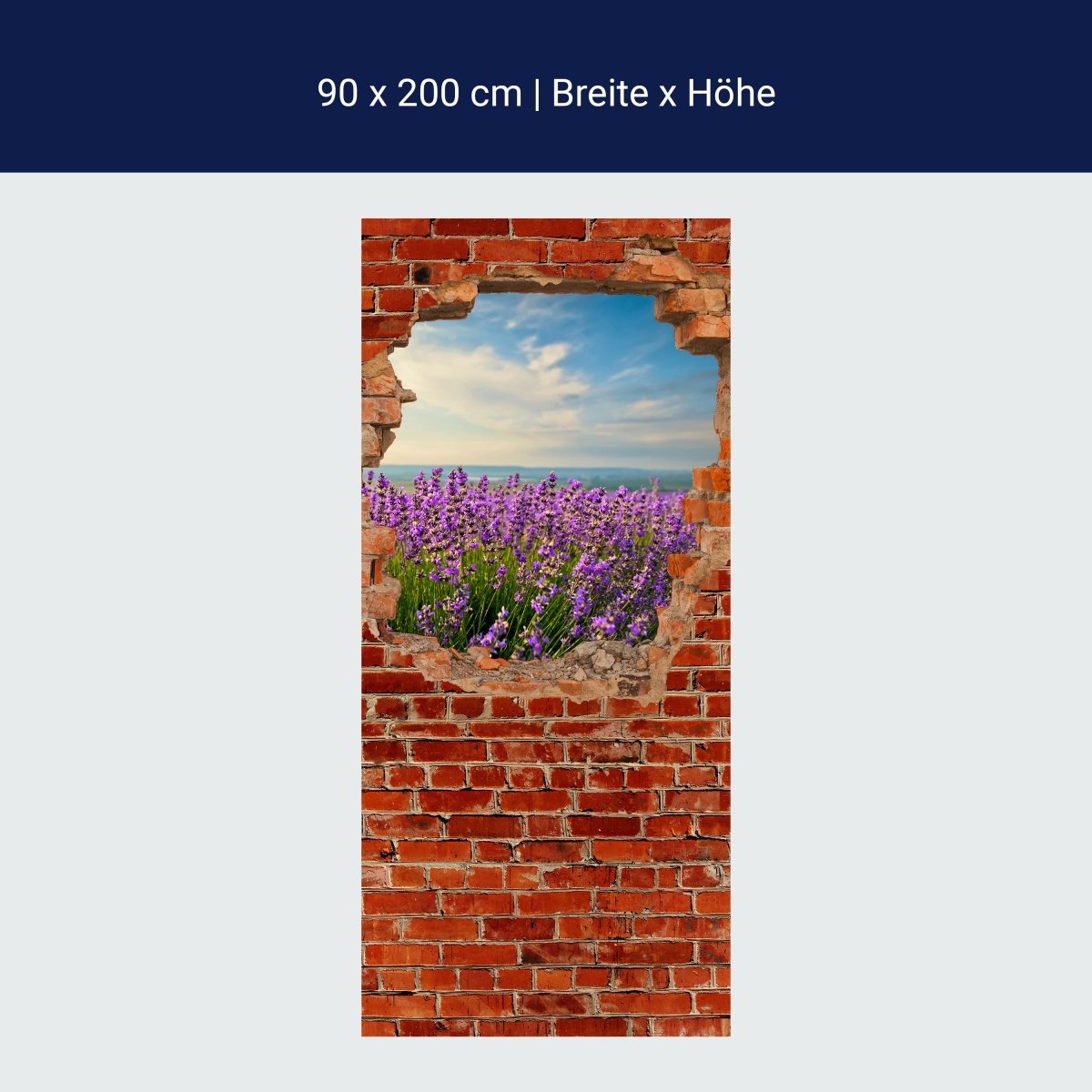 Türtapete Lavendel - Roter Backstein M0615