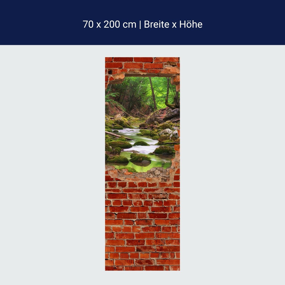 Shower Screen River in Forest - Red Brick M0617