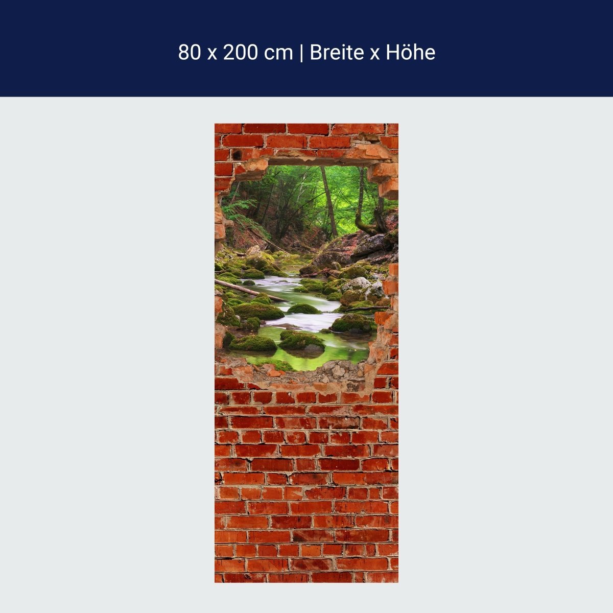 Shower Screen River in Forest - Red Brick M0617