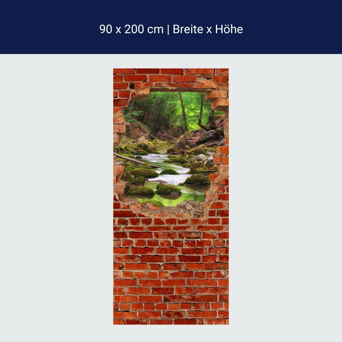 Shower Screen River in Forest - Red Brick M0617