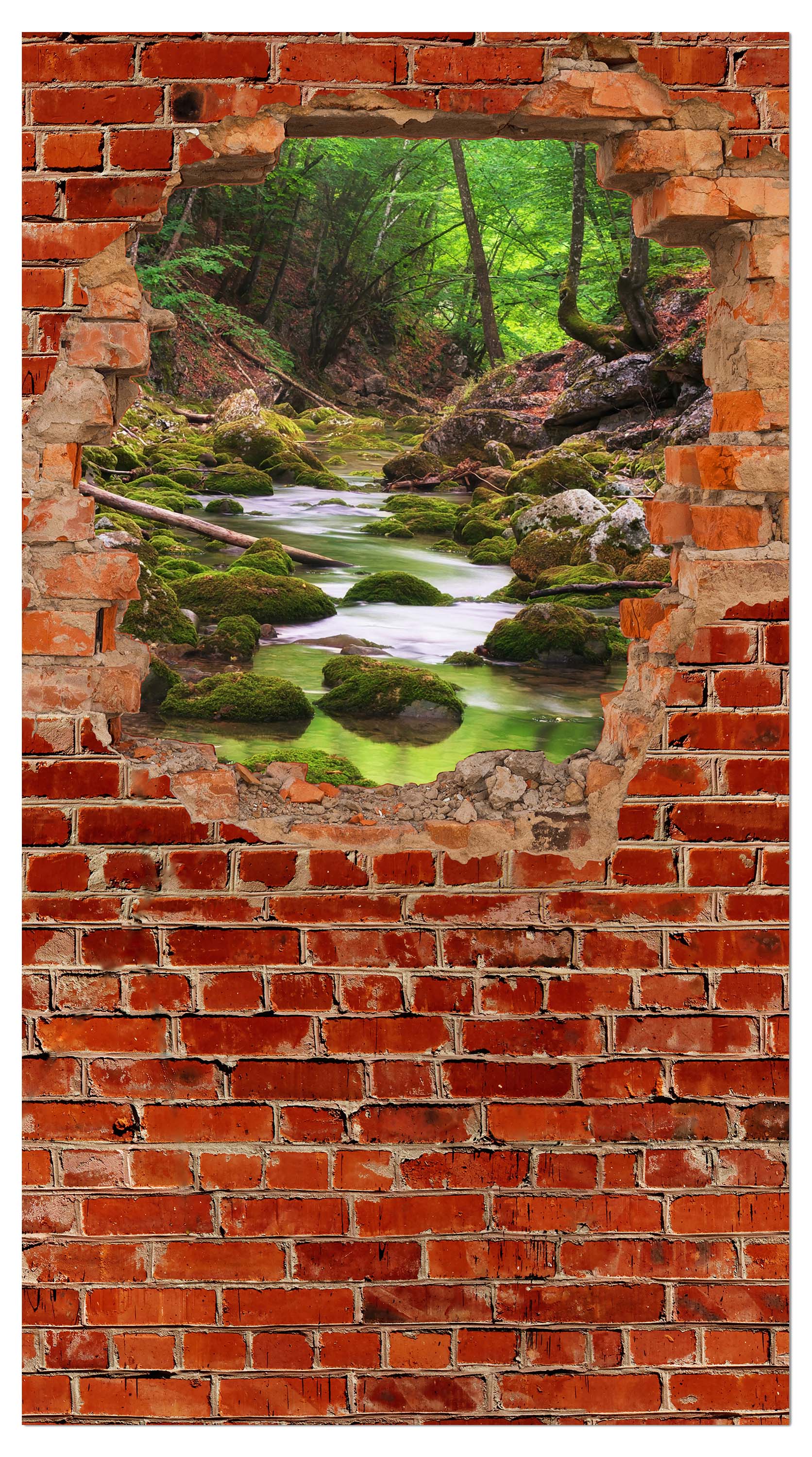 Garderobe Fluss im Wald - Roter Backstein M0617 entdecken - Bild 4