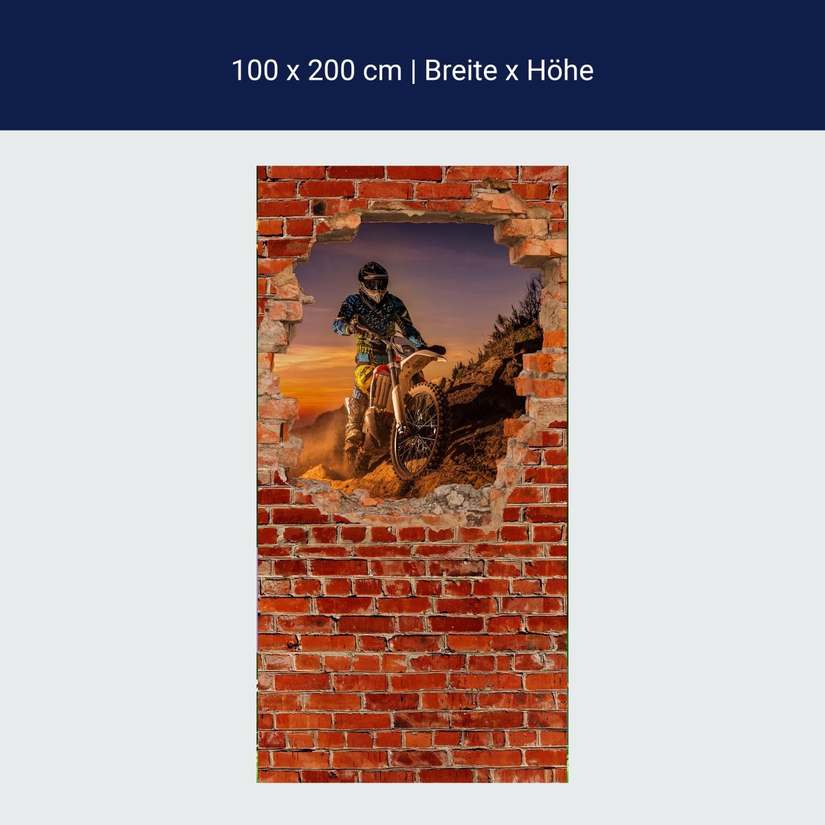 Türtapete Extreme Biker - Roter Backstein M0620