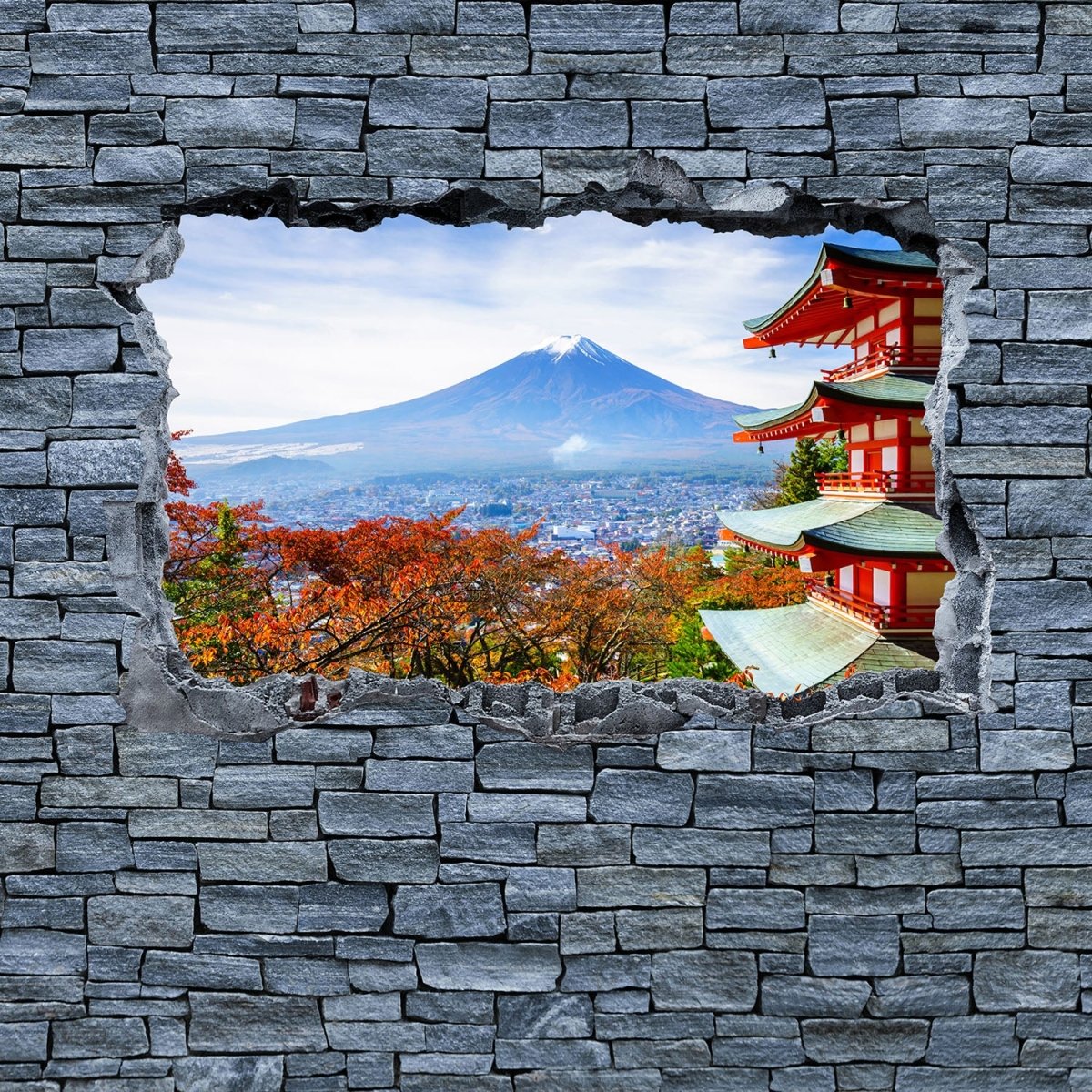 Beistelltisch 3D Optik -Mount Fuji-Chureito Pagoda M0622 entdecken - Bild 2