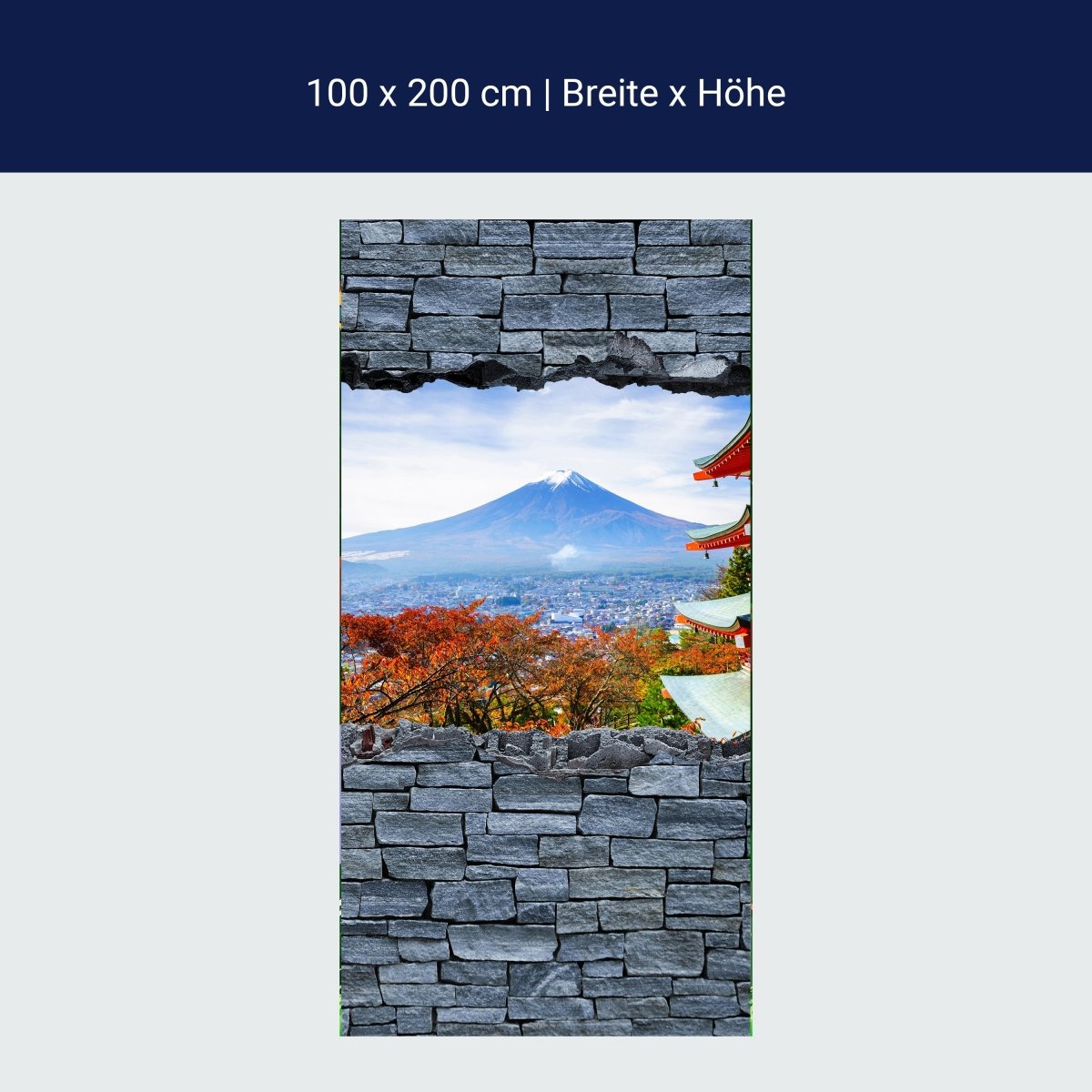 Türtapete 3D Optik -Mount Fuji-Chureito Pagoda M0622