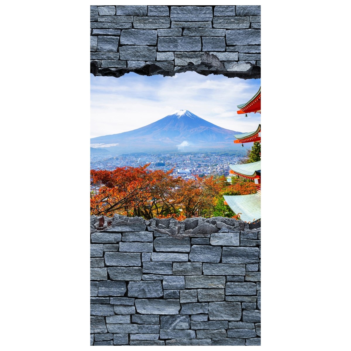 Türtapete 3D Optik -Mount Fuji-Chureito Pagoda M0622 - Bild 2