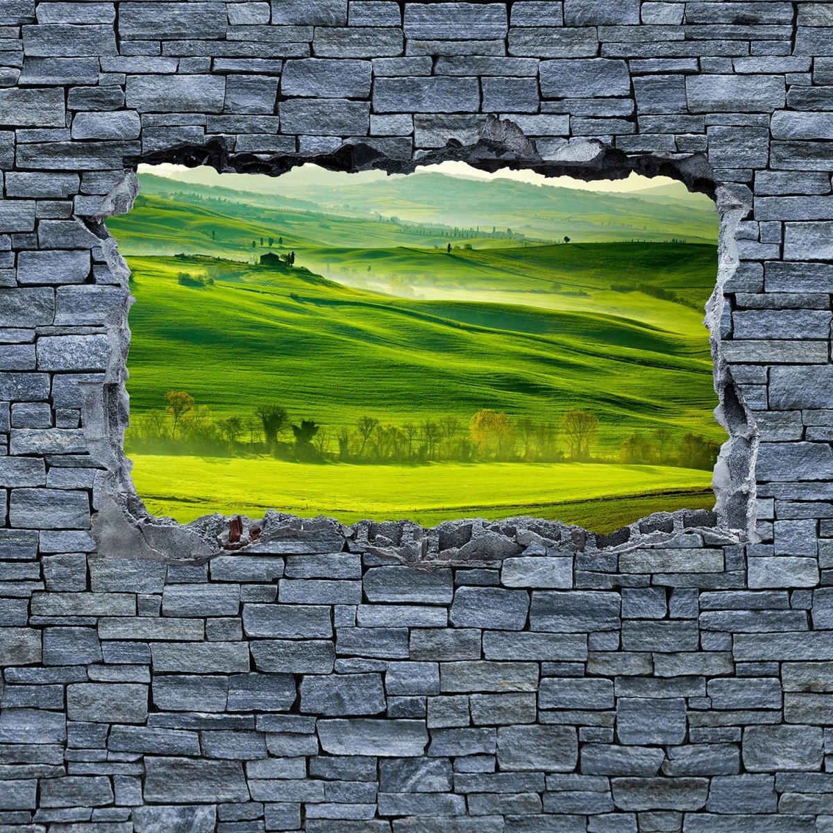 Beistelltisch 3D Grüne Toskana - grobe Steinmauer M0625 entdecken - Bild 2