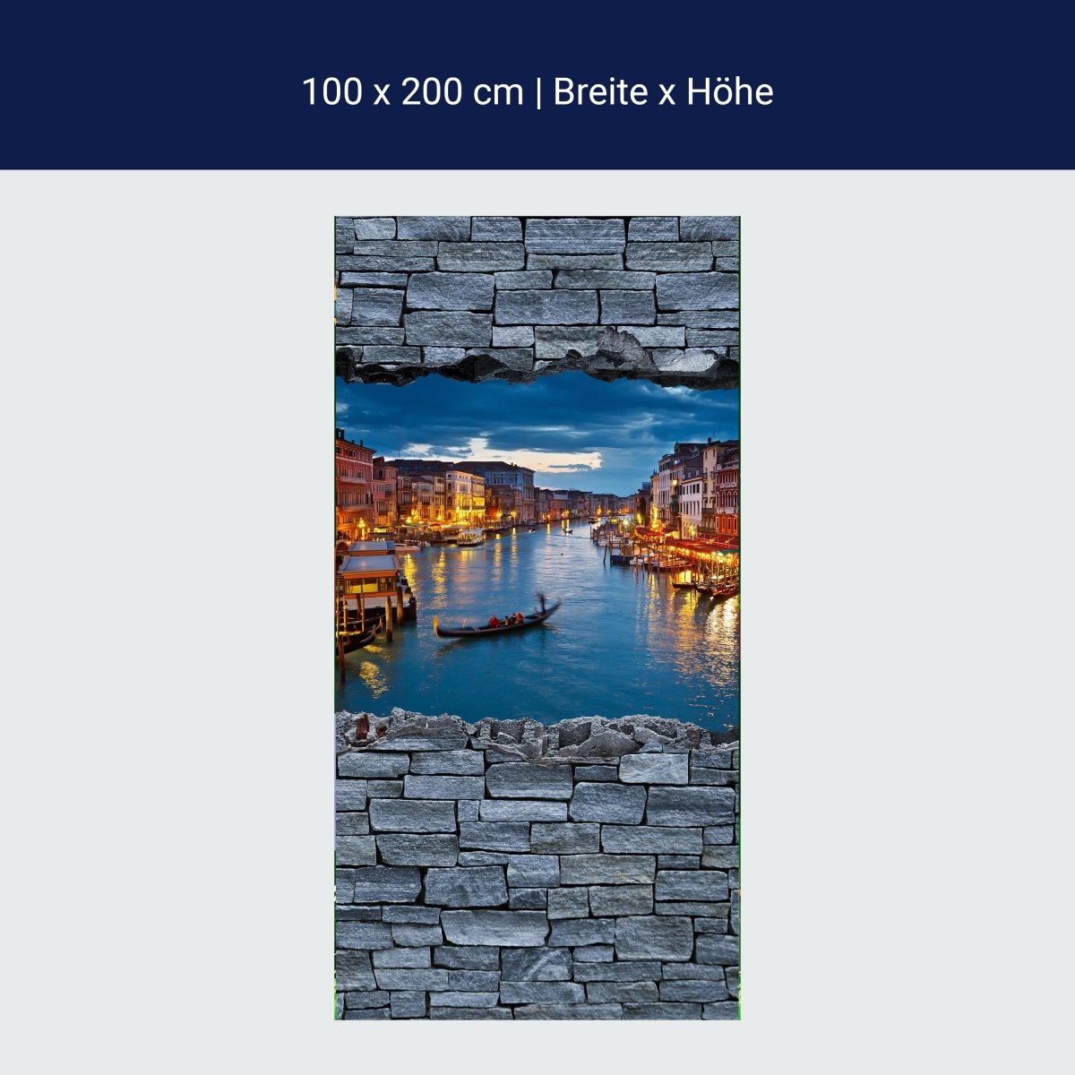 Türtapete 3D Canale Grande Venedig - Steinmauer M0632