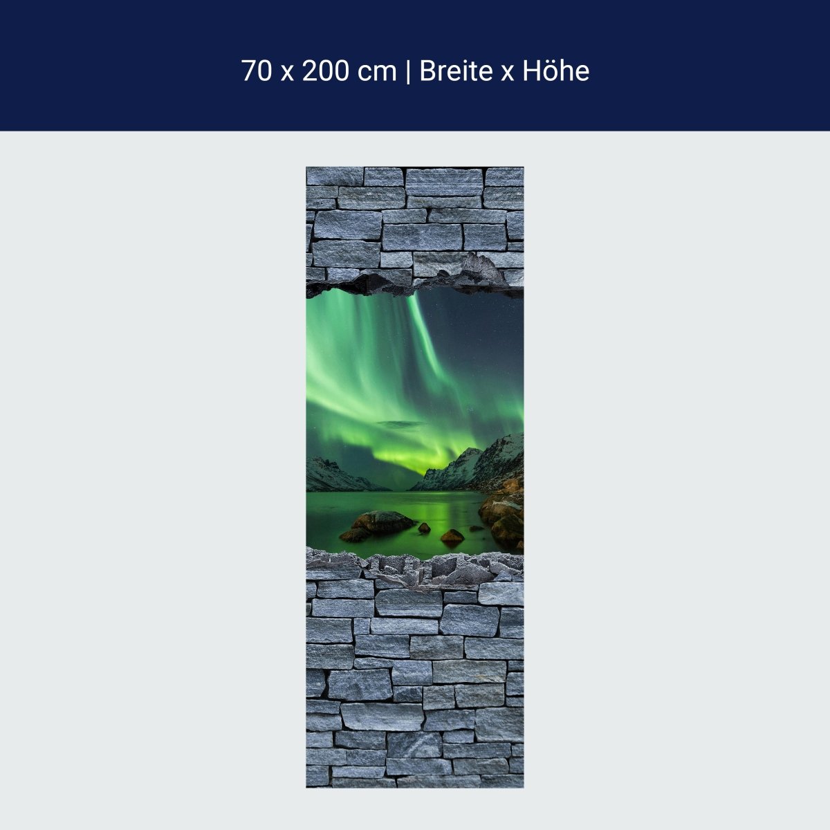 Türtapete 3D Optik - Aurora Borealis Tromso M0634