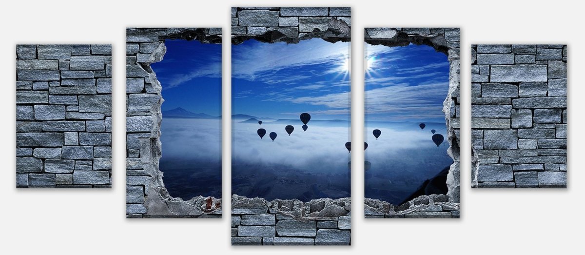 Leinwandbild Mehrteiler 3D Luftballon Turkei - grobe Steinmauer M0635 entdecken - Bild 1