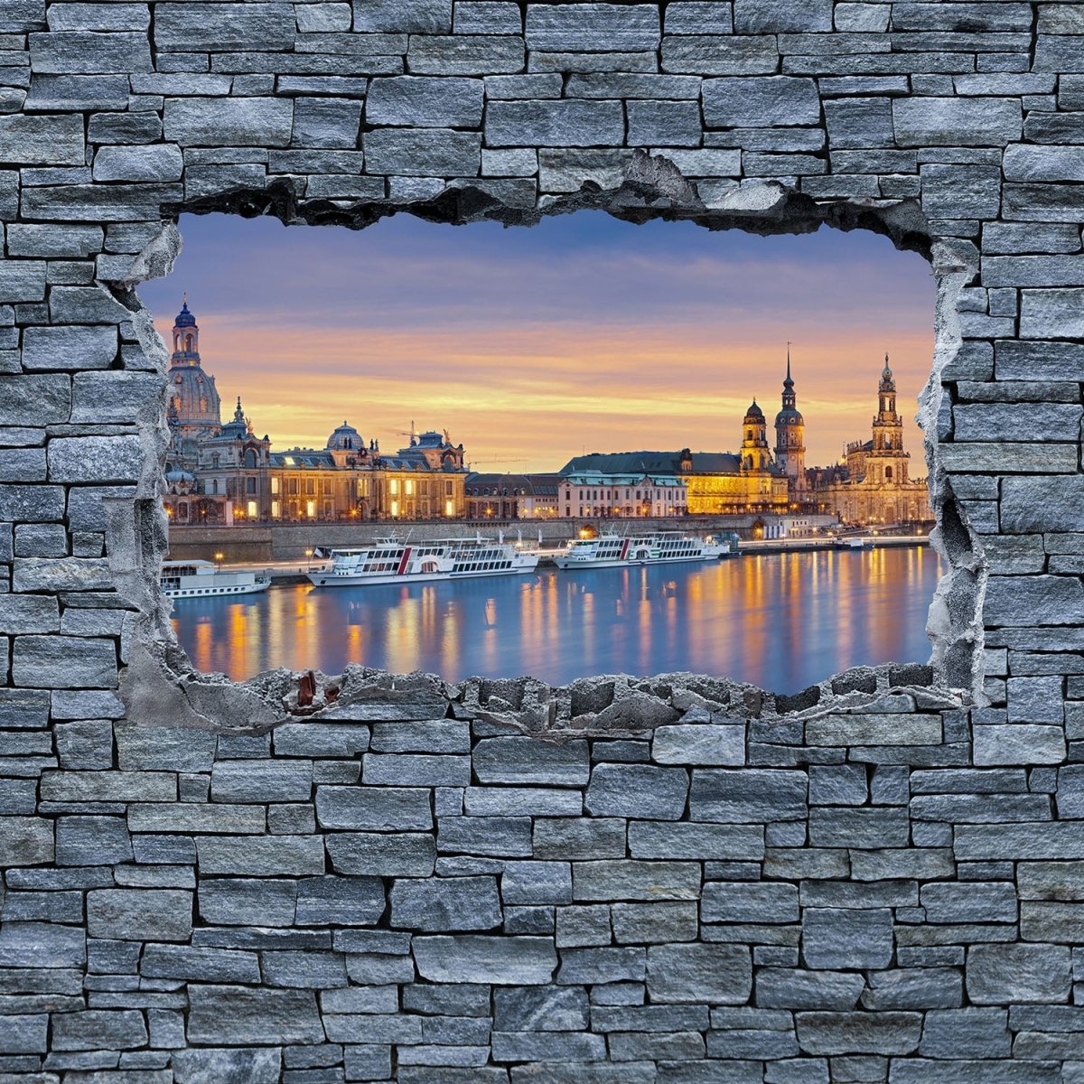 Beistelltisch 3D Dresden - grobe Steinmauer M0637 entdecken - Bild 2