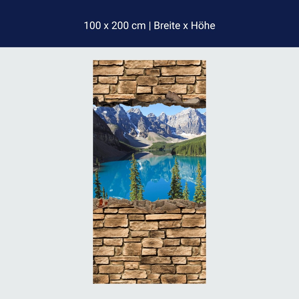 Duschwand 3D Moraine Lake Kanada - Steinmauer M0650