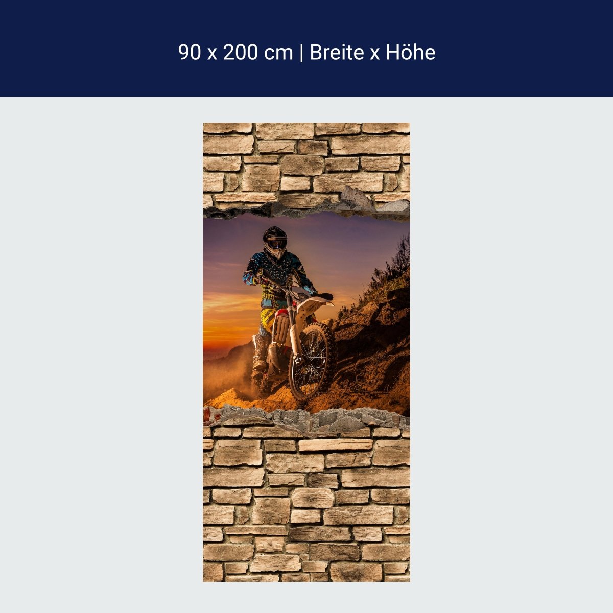 Duschwand 3D Extreme Biker- Steinmauer M0668