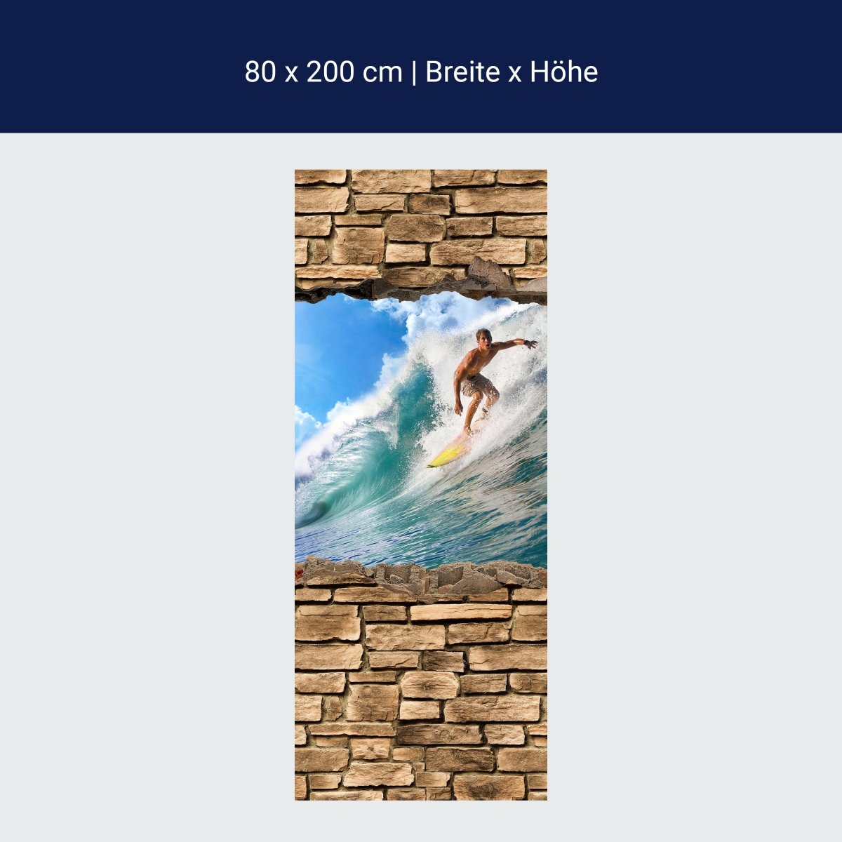 Duschwand 3D Surfing - Steinmauer M0672