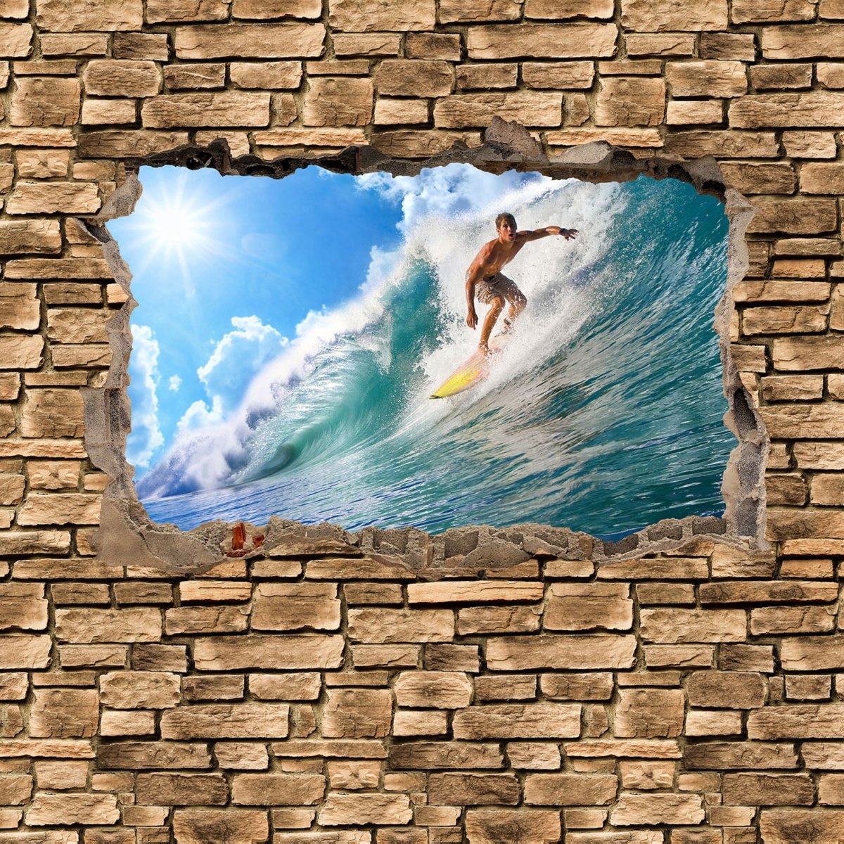Beistelltisch 3D Surfing - Steinmauer M0672 entdecken - Bild 2