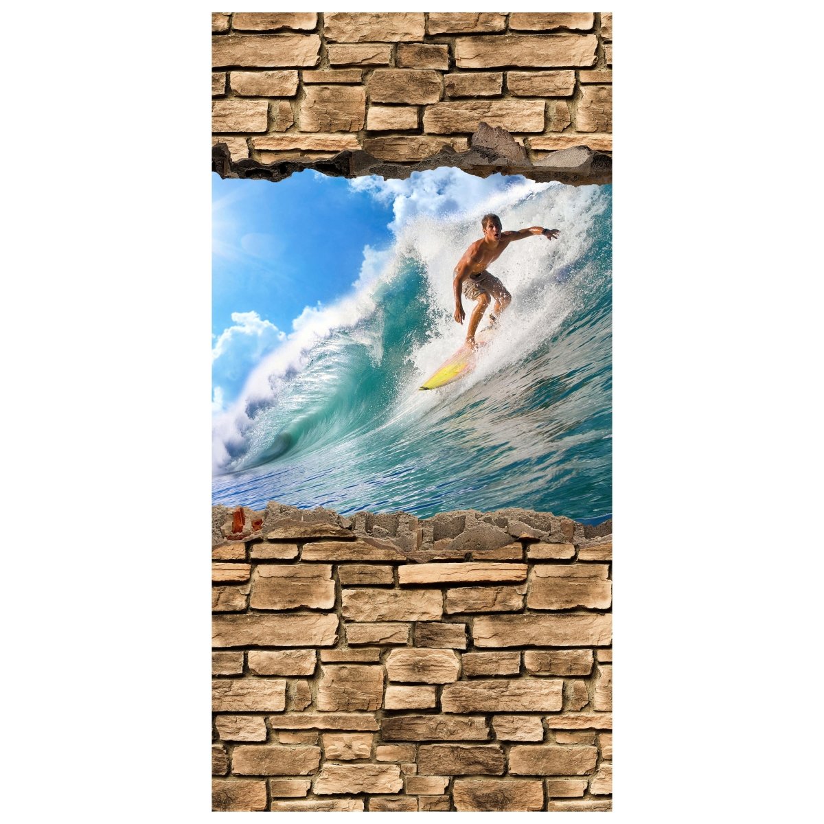 Türtapete 3D Surfing - Steinmauer M0672 - Bild 2