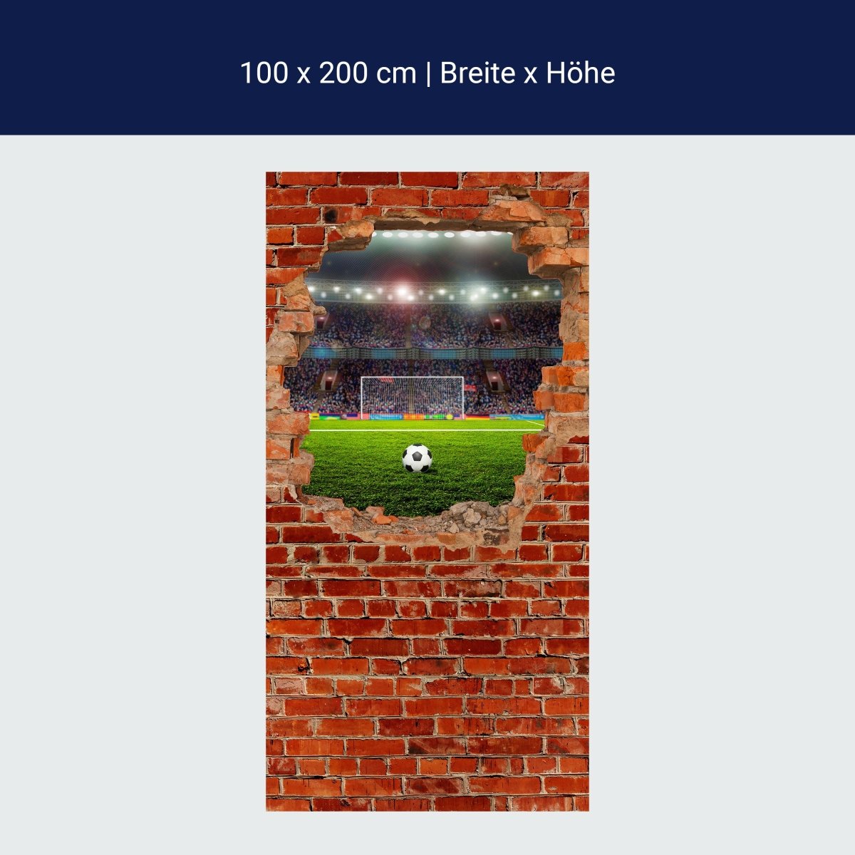 Football Field Shower Screen - Red Brick M0683