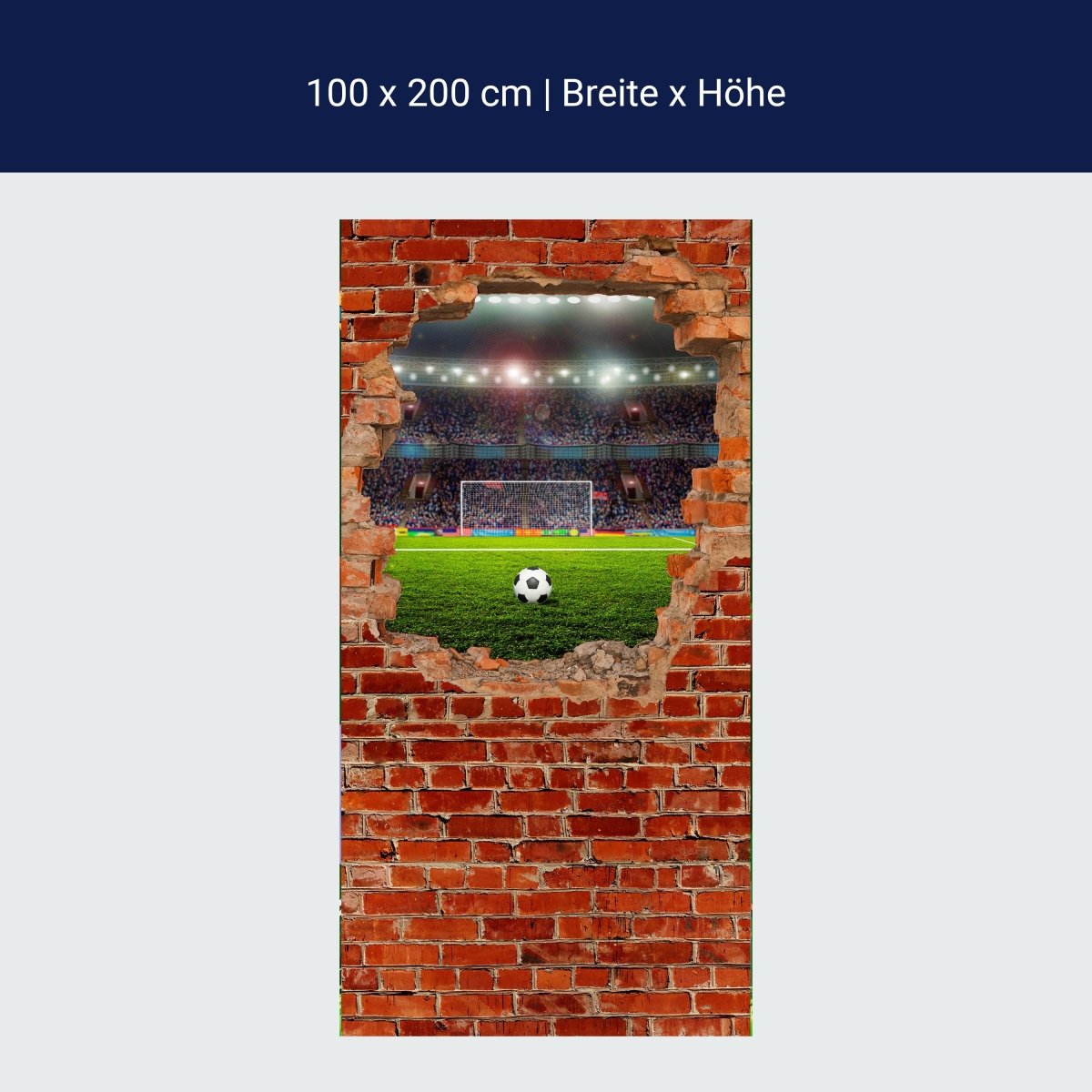 Football Field Door Wall Mural - Red Brick M0683