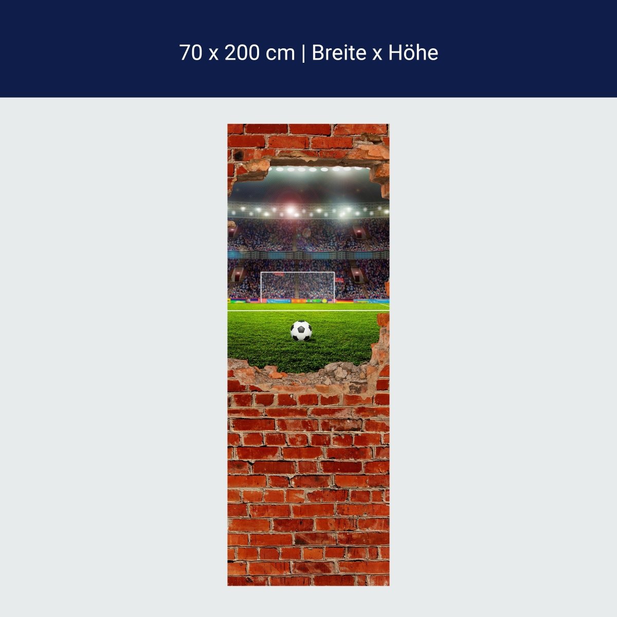 Papier Peint Porte Terrain de Football - Brique Rouge M0683
