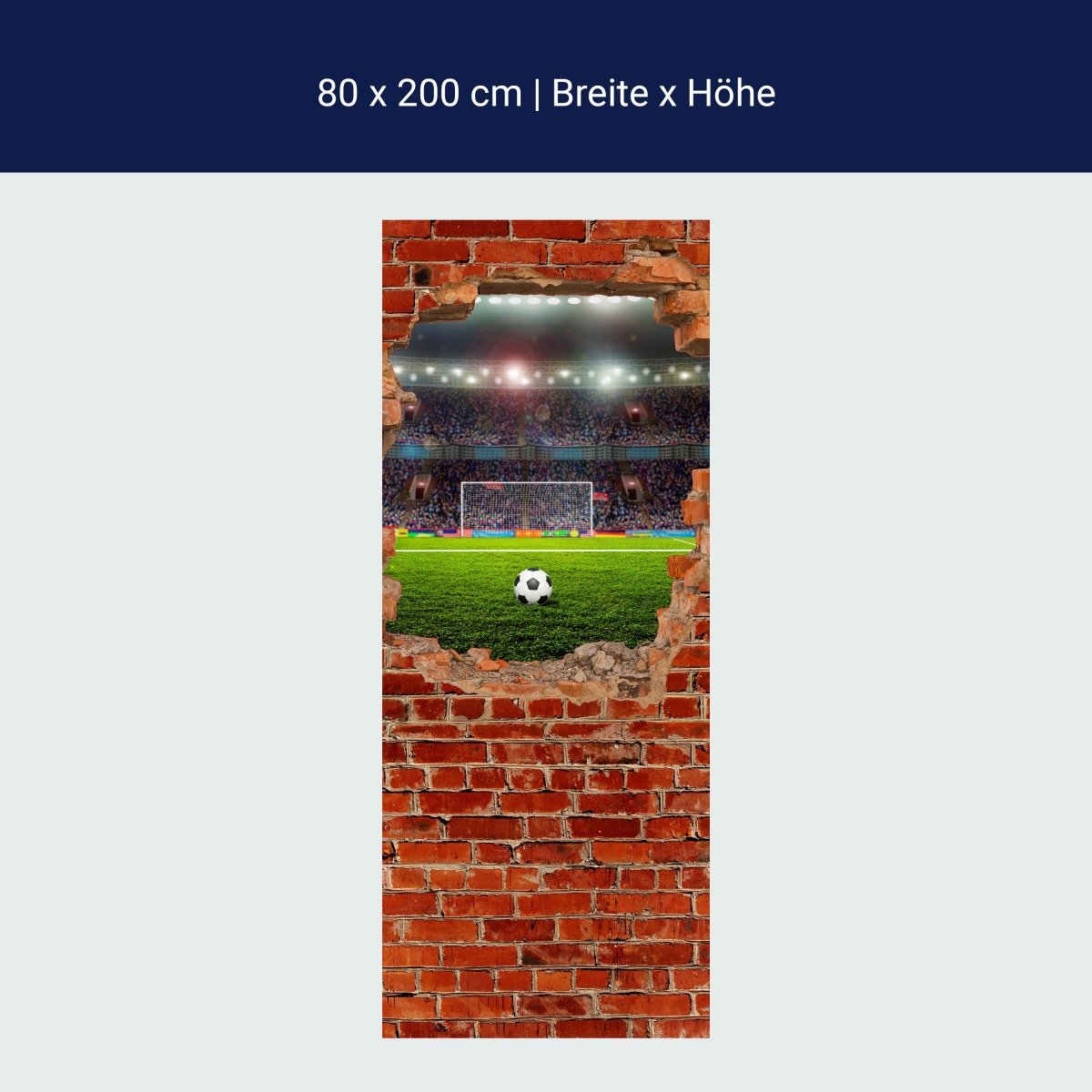 Papier Peint Porte Terrain de Football - Brique Rouge M0683