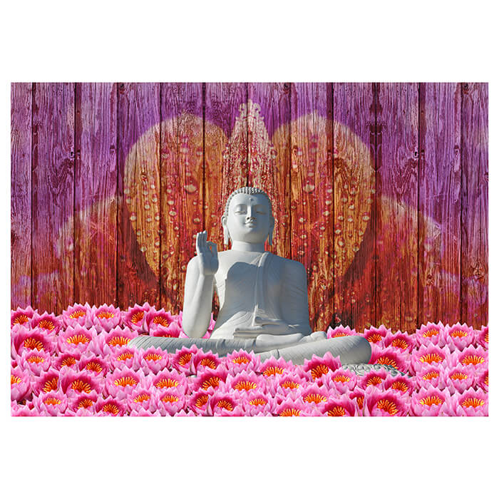 Fototapete Weiß Sitzende Buddha-Statue M0688 - Bild 2