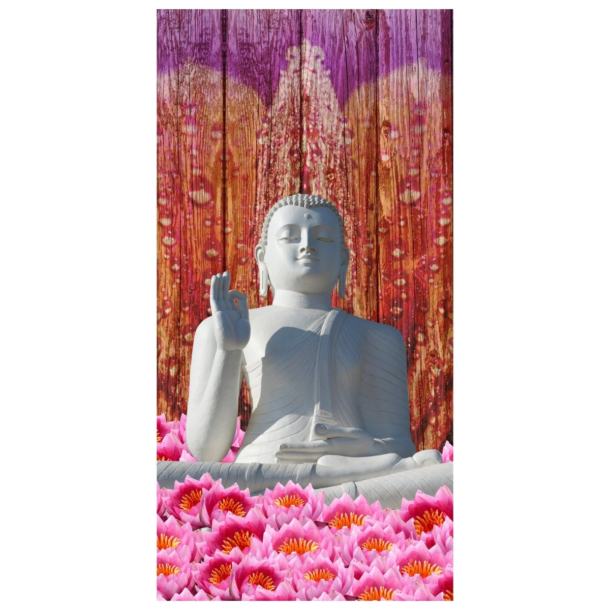Türtapete Weiß Sitzende Buddha-Statue M0688 - Bild 2