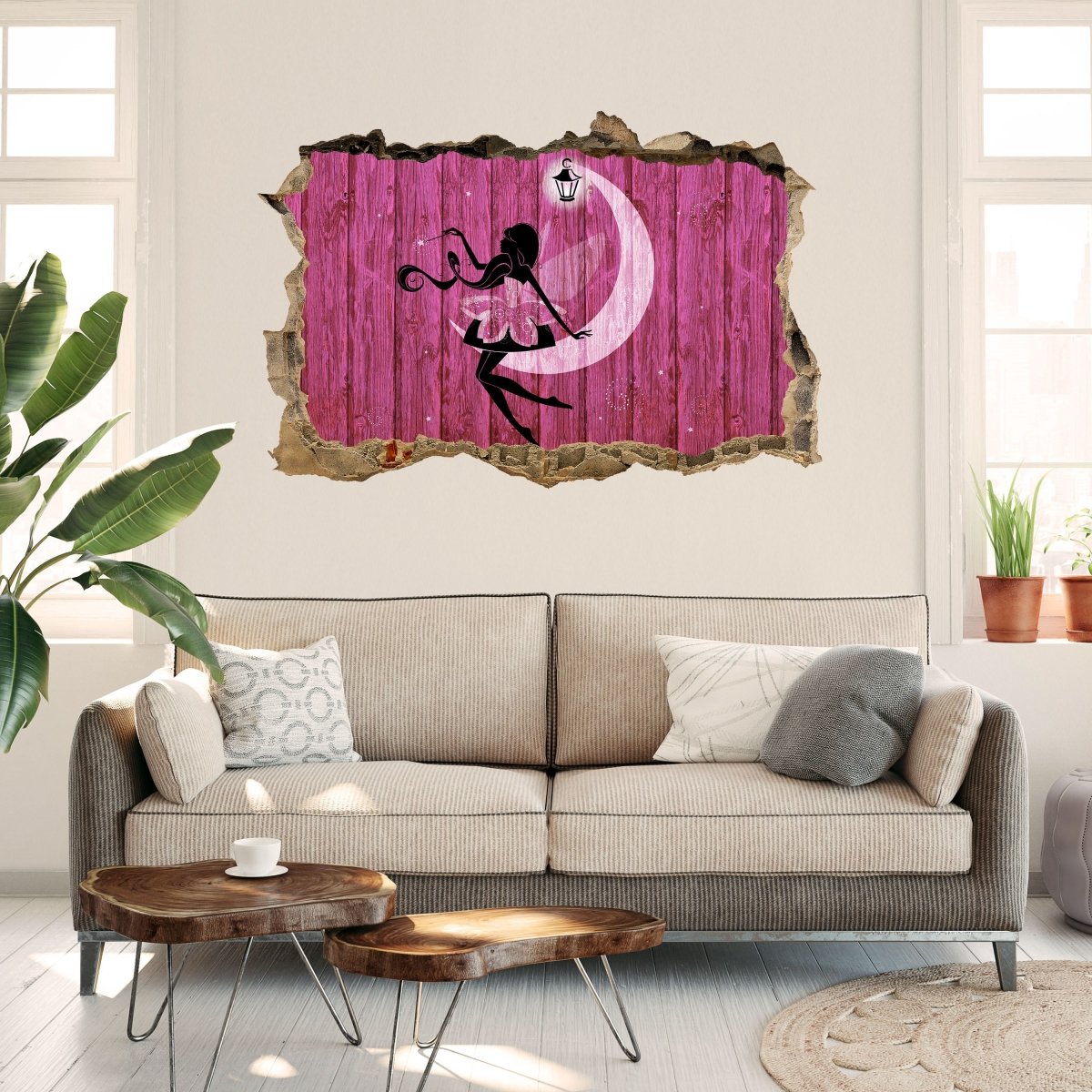 Sticker mural 3D portrait d'une belle fée - Sticker mural M0690