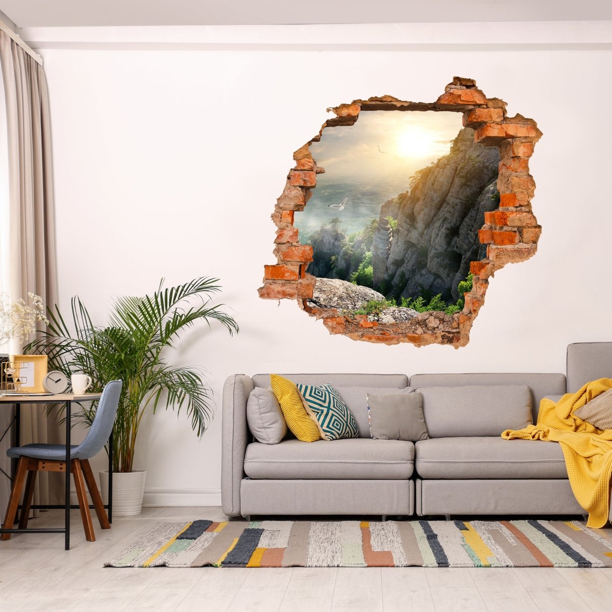3D mountain view wall sticker - Wall Decal M0692