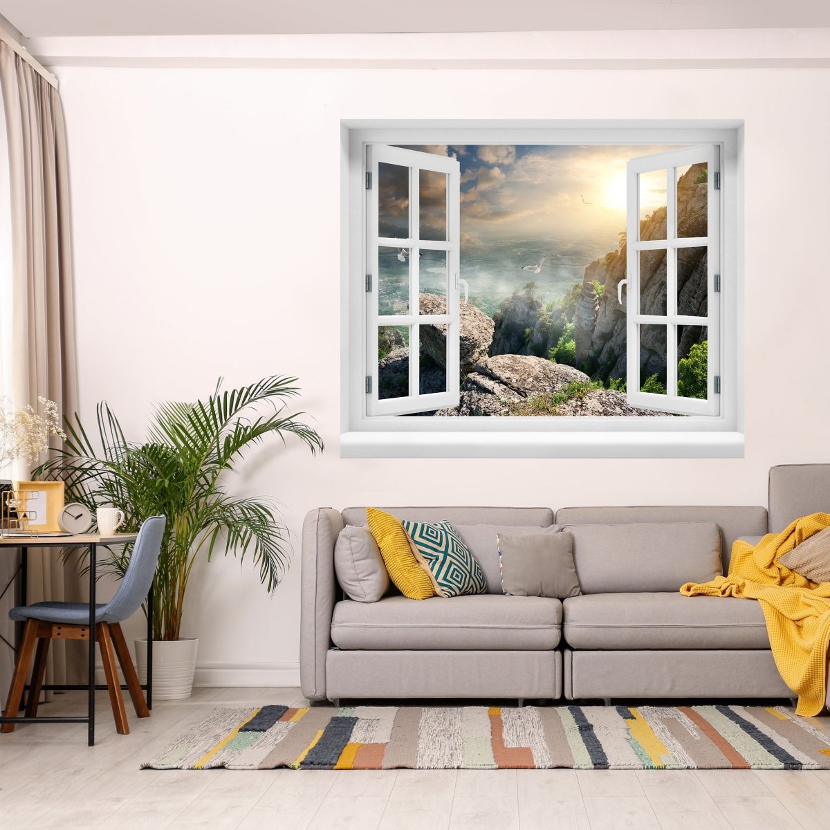 3D mountain view wall sticker - Wall Decal M0692