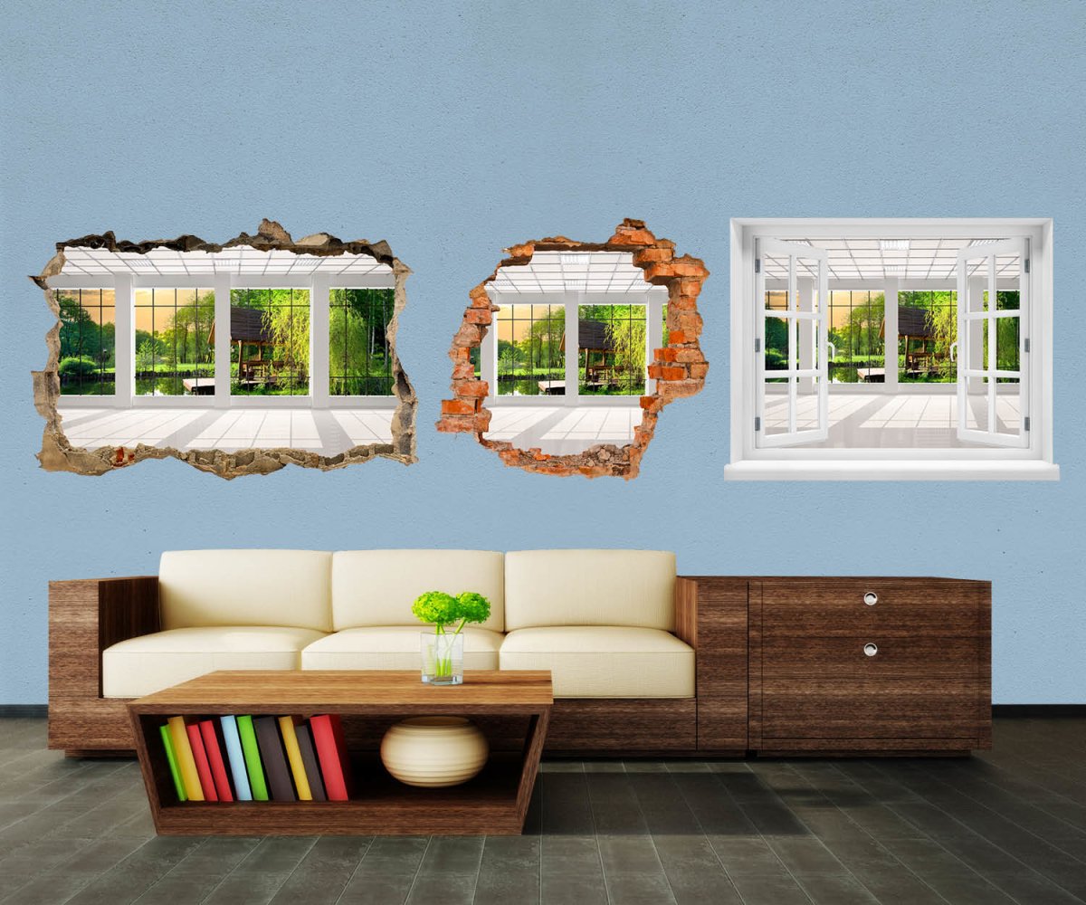 3D-Wandtattoo Fenster aussicht entdecken - Wandsticker M0703 - Bild 1