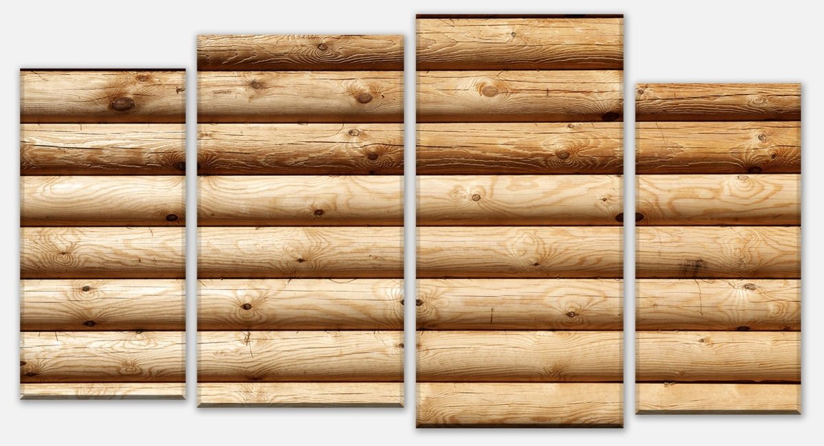 Leinwandbild Mehrteiler Rustik Holzwand M0704
