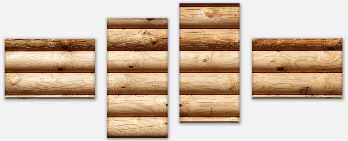 Leinwandbild Mehrteiler Rustik Holzwand M0704