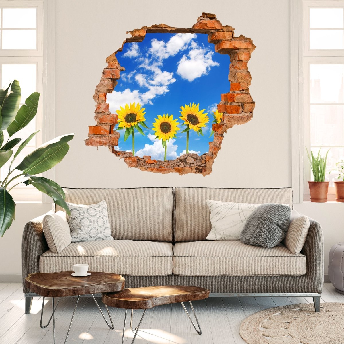 3D-Wandsticker Sonnenblumen - Wandtattoo M0705