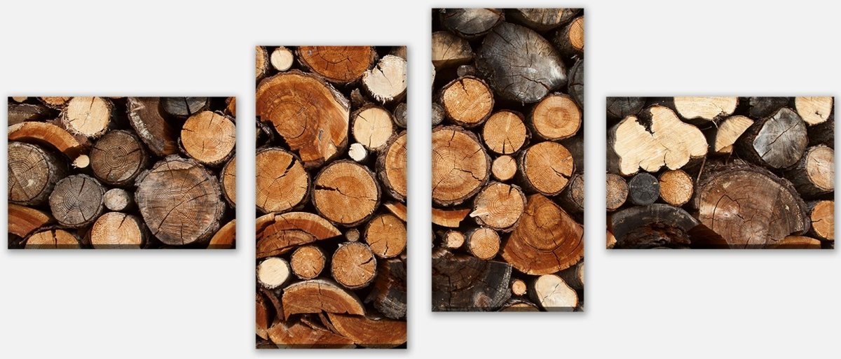 Tableau sur toile Diviseur Pile de bois de chauffage M0706