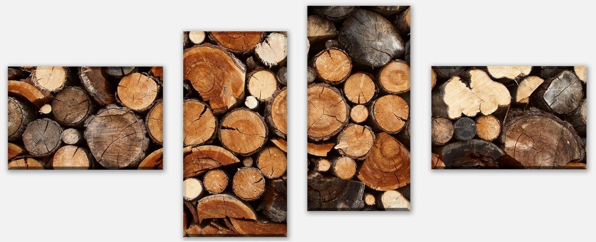 Tableau sur toile Diviseur Pile de bois de chauffage M0706