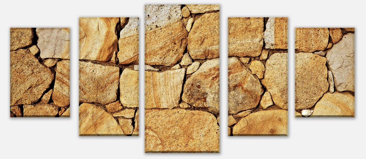 Leinwandbild Mehrteiler Steinmauer M0707 entdecken - Bild 1