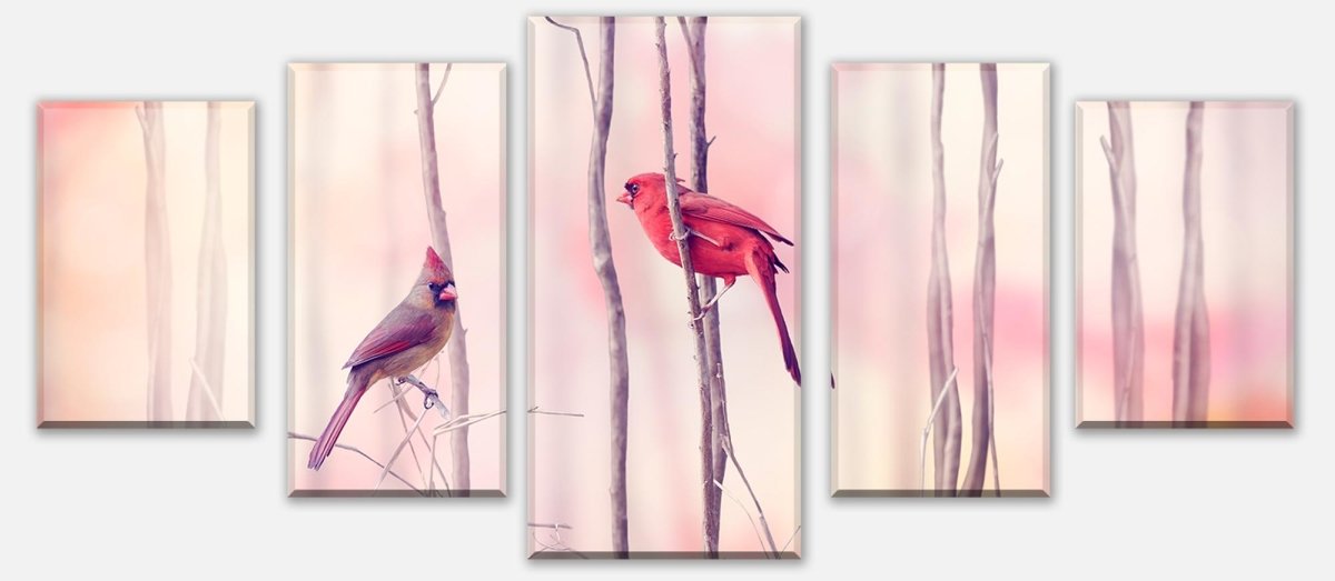 Leinwandbild Mehrteiler Kardinalvögel M0718 entdecken - Bild 1