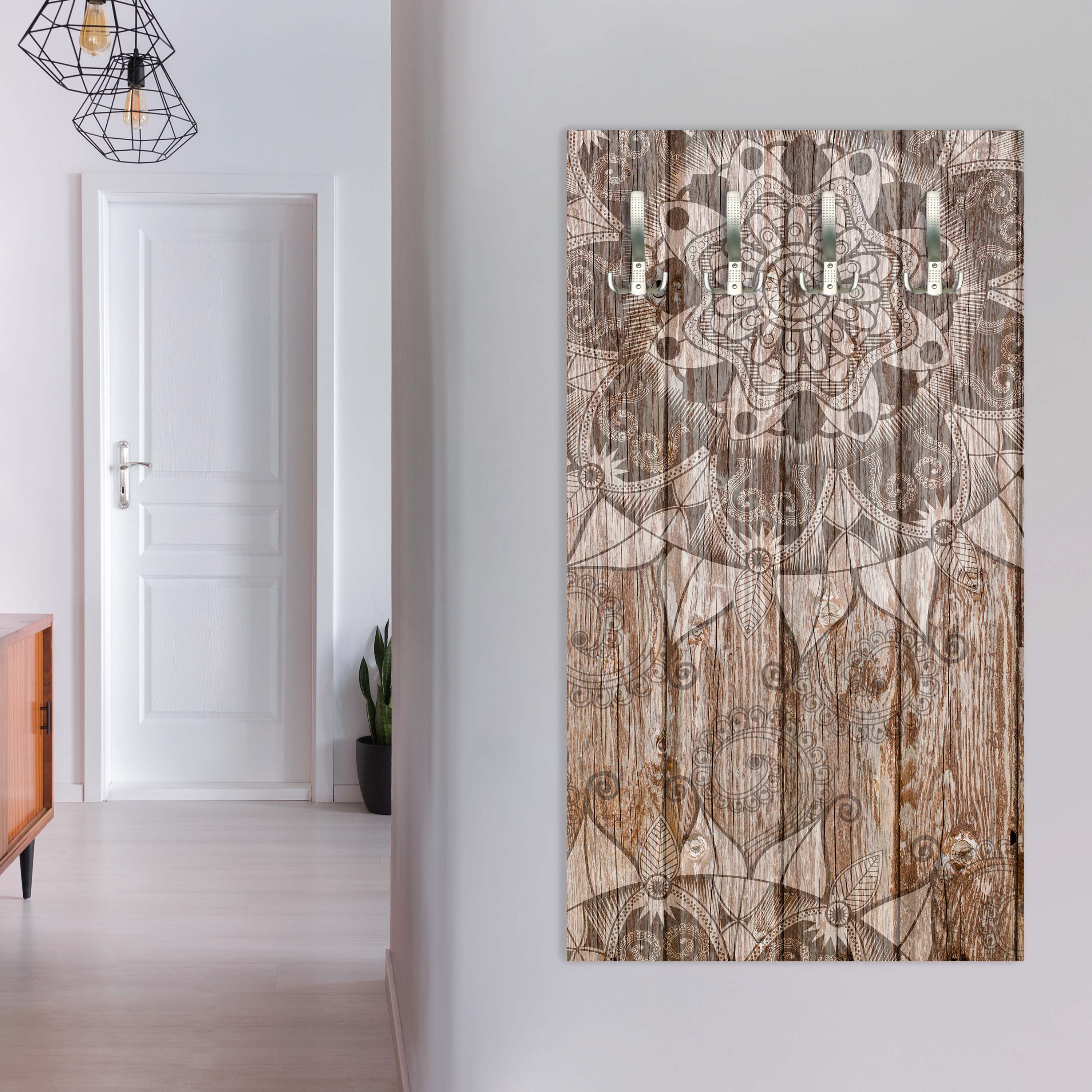 Garderobe Holzwand mit Mandalas M0722 entdecken - Bild 2