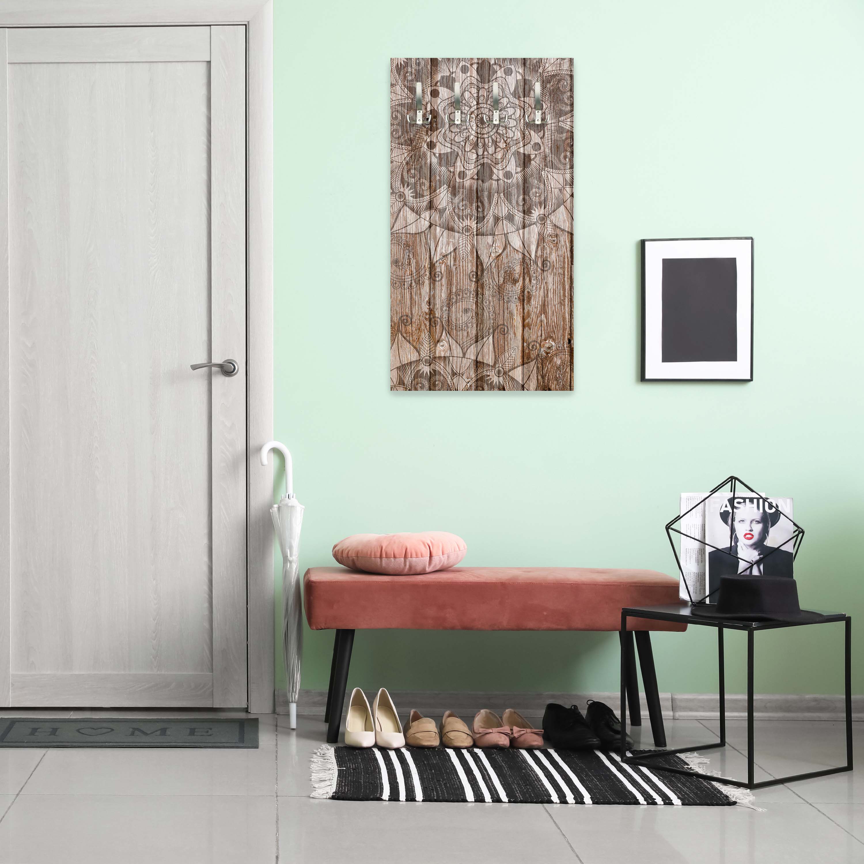 Garderobe Holzwand mit Mandalas M0722 entdecken - Bild 5