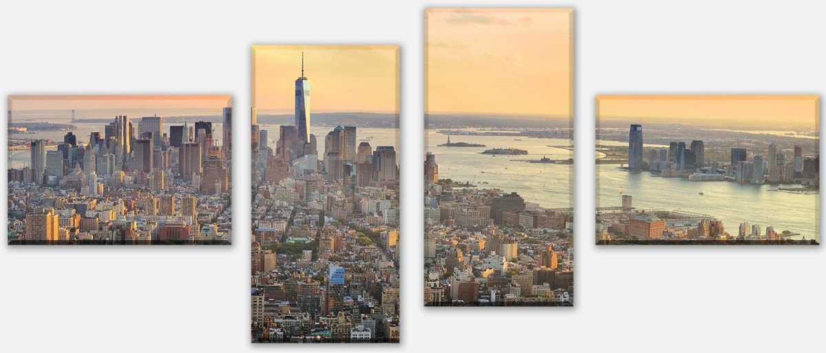 Stretched Canvas Print Sunset in Manhattan M0728